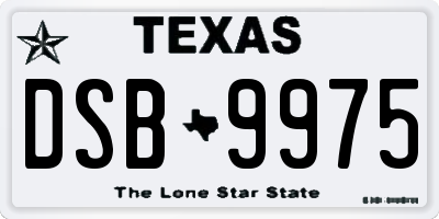 TX license plate DSB9975