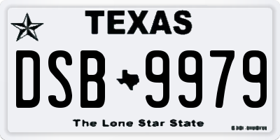 TX license plate DSB9979
