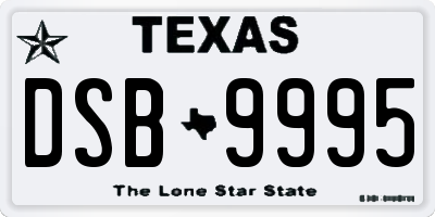 TX license plate DSB9995