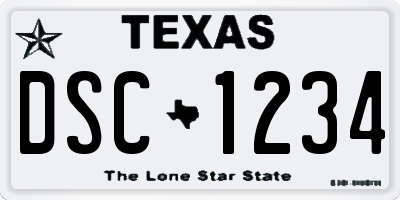 TX license plate DSC1234