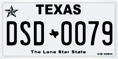 TX license plate DSD0079