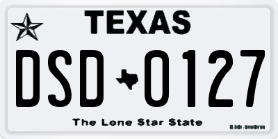 TX license plate DSD0127