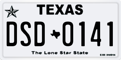 TX license plate DSD0141