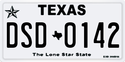 TX license plate DSD0142