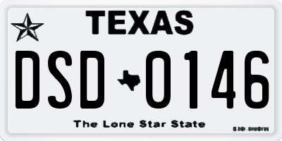 TX license plate DSD0146