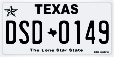 TX license plate DSD0149