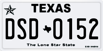 TX license plate DSD0152