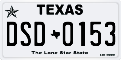 TX license plate DSD0153