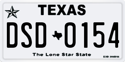 TX license plate DSD0154
