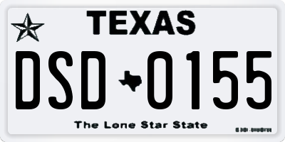TX license plate DSD0155