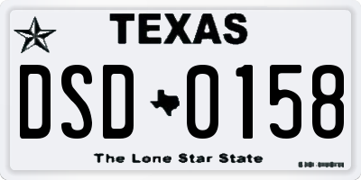 TX license plate DSD0158
