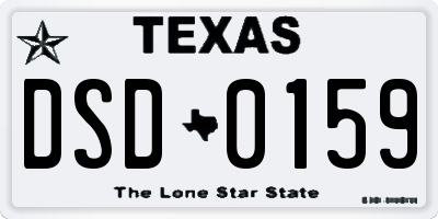 TX license plate DSD0159