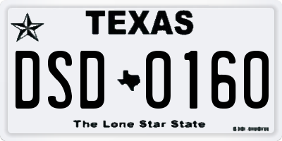 TX license plate DSD0160