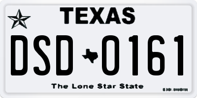 TX license plate DSD0161