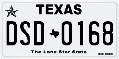 TX license plate DSD0168