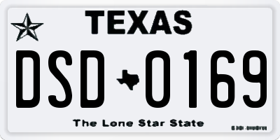 TX license plate DSD0169