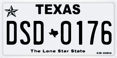 TX license plate DSD0176