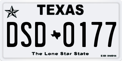 TX license plate DSD0177
