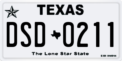 TX license plate DSD0211