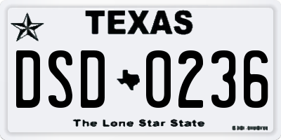 TX license plate DSD0236