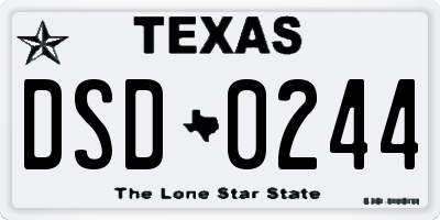 TX license plate DSD0244