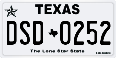 TX license plate DSD0252