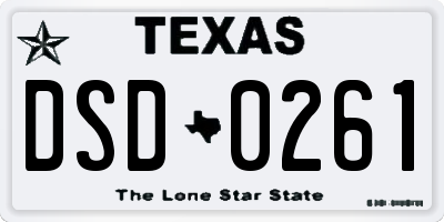 TX license plate DSD0261