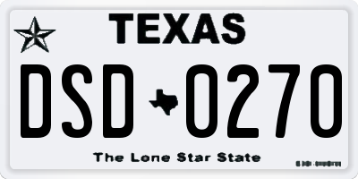 TX license plate DSD0270