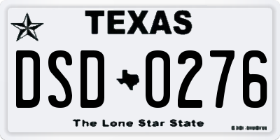 TX license plate DSD0276