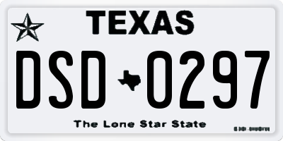 TX license plate DSD0297
