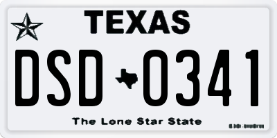 TX license plate DSD0341