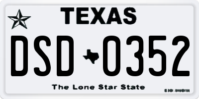 TX license plate DSD0352