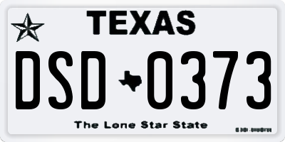 TX license plate DSD0373