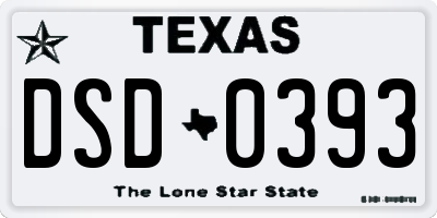 TX license plate DSD0393