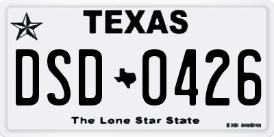 TX license plate DSD0426