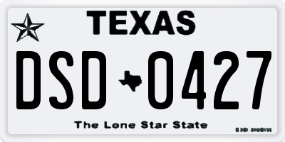 TX license plate DSD0427