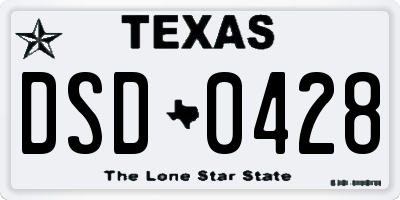 TX license plate DSD0428