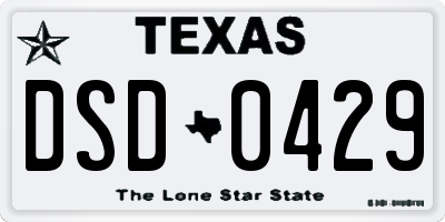 TX license plate DSD0429