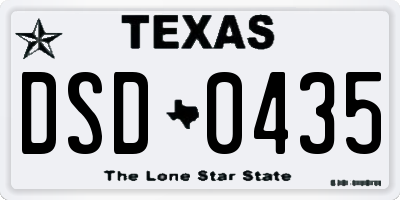 TX license plate DSD0435