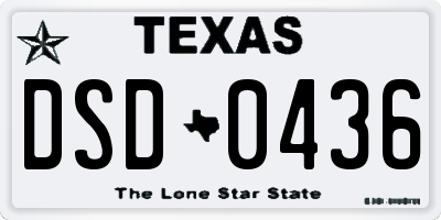 TX license plate DSD0436