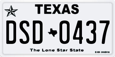 TX license plate DSD0437