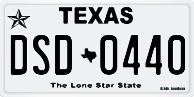 TX license plate DSD0440