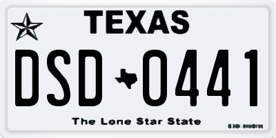 TX license plate DSD0441