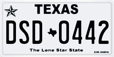 TX license plate DSD0442