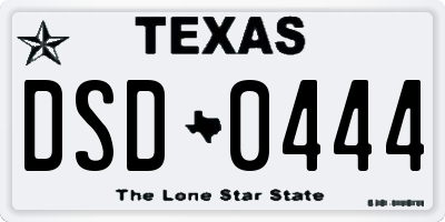 TX license plate DSD0444