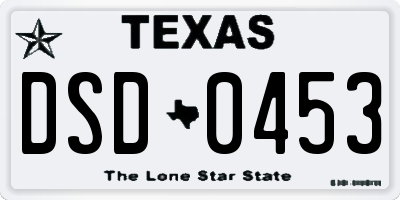 TX license plate DSD0453