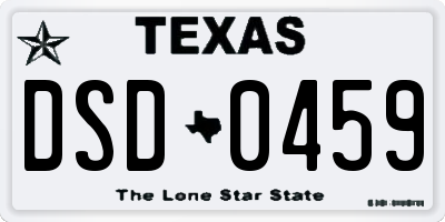 TX license plate DSD0459