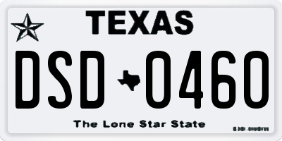 TX license plate DSD0460