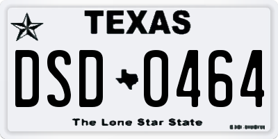 TX license plate DSD0464