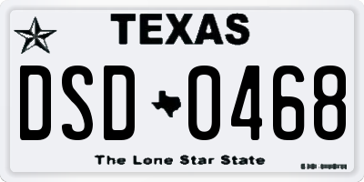 TX license plate DSD0468